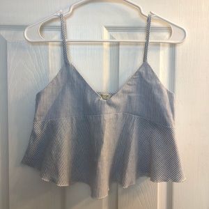 Light blue striped crop top